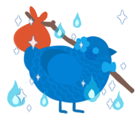 A sapphire chicken with a lace pattern