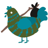 A olive and sea chicken with a bar pattern