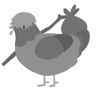 A lime and russet chicken with a head pattern