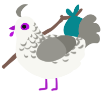 A white and ash chicken with a half-lace pattern
