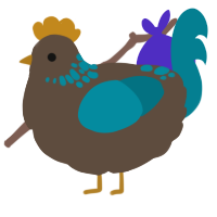 A bark and sea chicken with a neck-speckle pattern