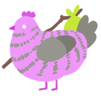 A lavender and ash chicken with a bar pattern