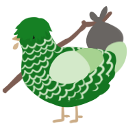 A leaf and gluppy chicken with a lace pattern