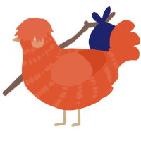 A vermilion chicken with a bar pattern