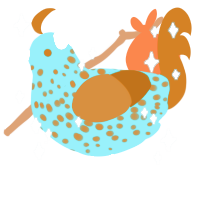 A cerulean and bark chicken with a speckle pattern