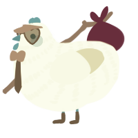 A apple and lemon chicken with a bar pattern