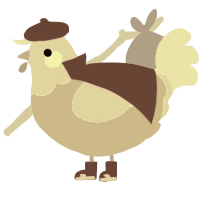 A indigo and viridian chicken with a head pattern