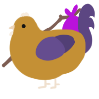 A gold and overcast chicken