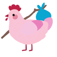 A rose and pink chicken with a lace pattern