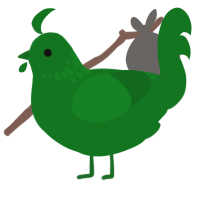 A leaf chicken with a neck-speckle pattern