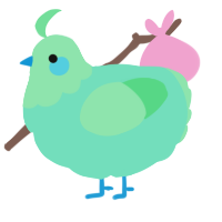 A mint and spring chicken with a head pattern