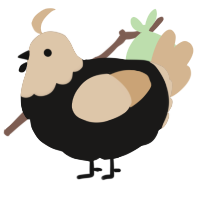 A sable and beige chicken with a head pattern