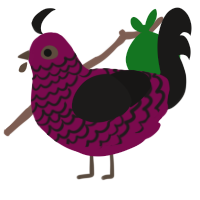 A wine and sable chicken with a lace pattern