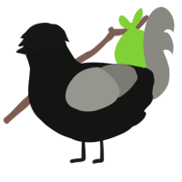 A black and ash chicken