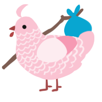 A rose chicken with a lace pattern