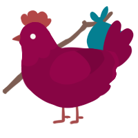 A maroon chicken with a head pattern