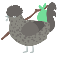 A ash and grey chicken with a speckle pattern