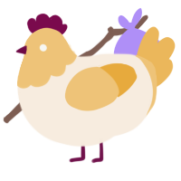 A cream and honey chicken with a head pattern