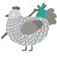 A mist and ash chicken with a lace pattern
