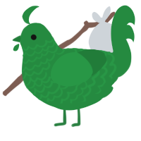 A viridian chicken with a lace pattern
