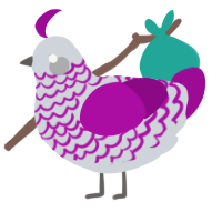 A mist and plum chicken with a lace pattern
