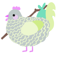 A silver and apple chicken with a lace pattern