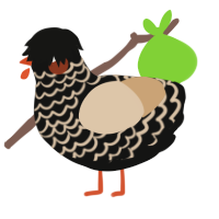 A black and beige chicken with a lace pattern