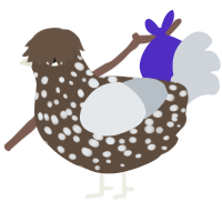 A bark and mist chicken with a speckle pattern