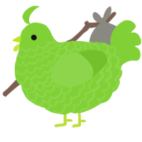 A grass chicken with a lace pattern
