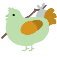 Glup God, a gluppy and ochre chicken