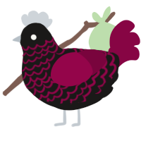A sable and maroon chicken with a lace pattern