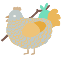A silver and honey chicken with a lace pattern