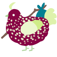 A maroon and apple chicken with a speckle pattern