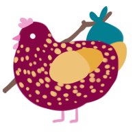 Theatre Curtain, a maroon and honey chicken with a speckle pattern