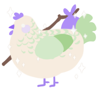 A cream and gluppy chicken with a half-lace pattern