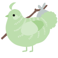 A gluppy chicken with a half-bar pattern