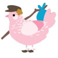 A rose chicken with a half-lace pattern
