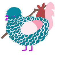 A sea and rose chicken with a lace pattern