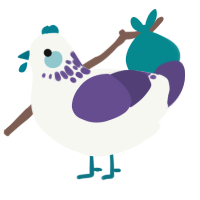 A white and overcast chicken with a neck-speckle pattern