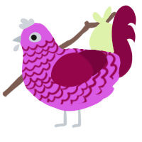 ibon, a orchid and maroon chicken with a lace pattern