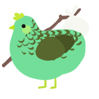 A spring and olive chicken with a half-lace pattern