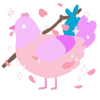 A rose and lavender chicken with a head pattern