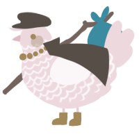 A rose chicken with a lace pattern