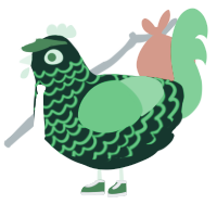 Clover, a rose and fuchsia chicken with a lace pattern