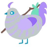 A silver and lilac chicken with a bar pattern