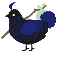 A sable and navy chicken with a lace pattern