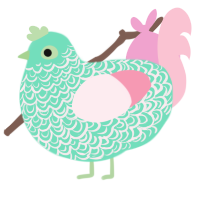 春仔, a mint and rose chicken with a double-lace pattern