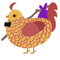 A honey and red chicken with a lace pattern