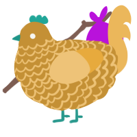 A gold and honey chicken with a lace pattern