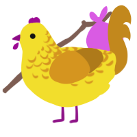A yellow and ochre chicken with a half-lace pattern